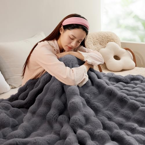 SAPHREAS 毛布 ふわとろ毛布 ブランケットも ひざ掛け ふわふわ もこもこ毛布 二枚合わせ 柔らかく肌触 吸湿発熱 暖かい 洗える 厚手 高密度 毛抜けない 静電気防止 昼寝 冬用 冷え対策 ダークグレー 130x160cm