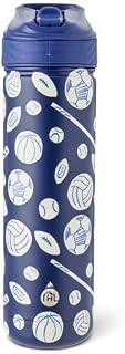 T.A.L 26 Oz Stainless Steel Water Bottle with Straw Lid, Insulated Leak Proof Design, Easy Carry Loop, Durable Travel Bottle (Blue Sport)