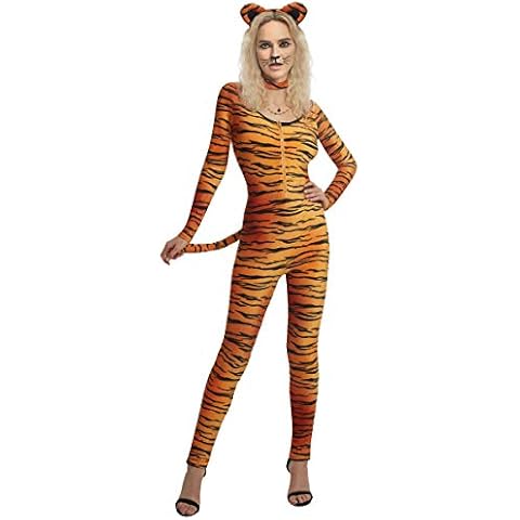 Spirit Halloween Adult Tiger Catsuit Costume Cover