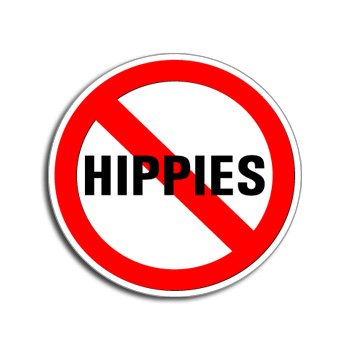 NO Hippies - Window Bumper Laptop Sticker