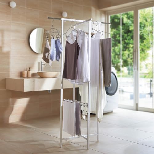 ディノス 洗濯用品 物干し 室内 屋外 洗濯物干し台 省スペースで干せる クロス折りたたみ物干し(サイズはありません イ:ブラック)