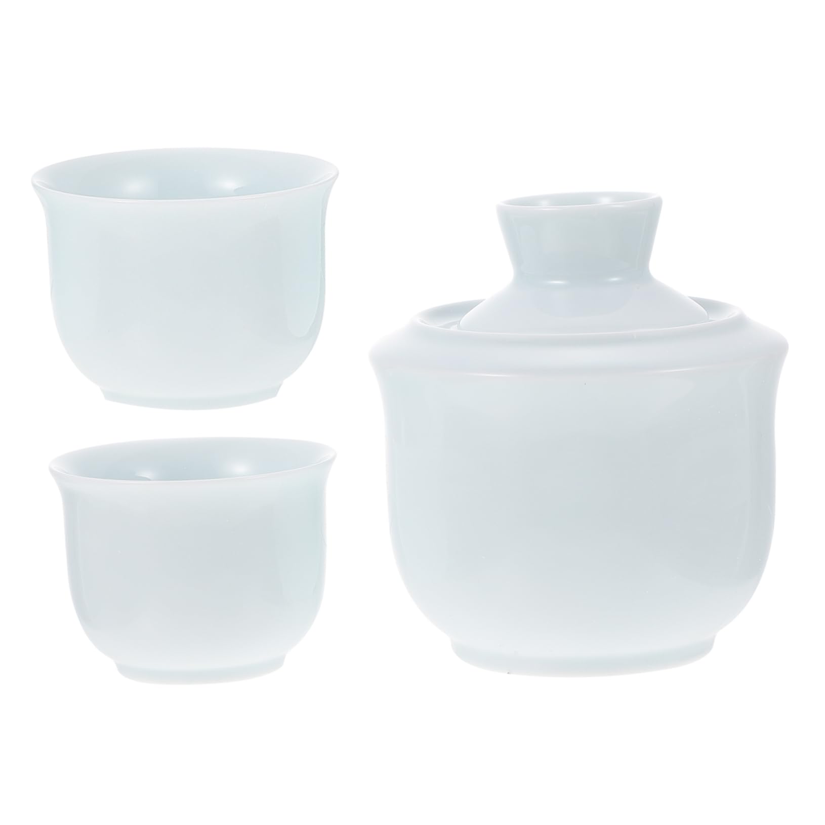 Hemobllo 1Set Ceramic Wine Warmer with Cups Traditional Chinese Style Liquor Warming Kit for Home Restaurants and Tea Houses Elegant and Safe Design