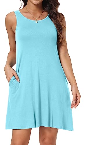 Short/Long Sleeve Women's Cold Shoulder Dress with Pockets Casual Swing T-Shirt Dresses