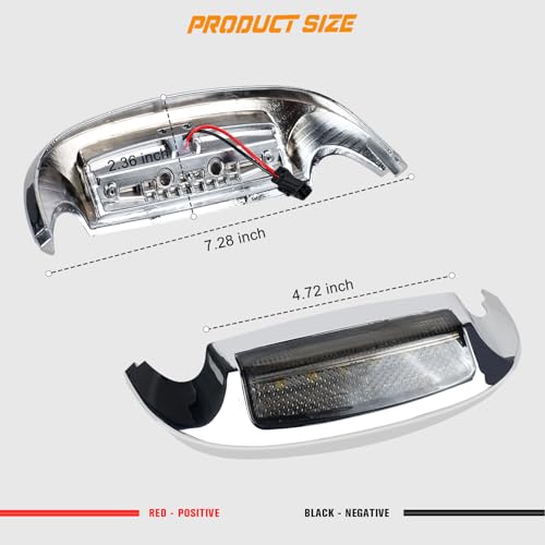 Image of NTHREEAUTO Front Smoked Fender Light White LED Fender Tip Running Lights Compatible with Harley Electra Glide Ultra Limited - Smoke Lens