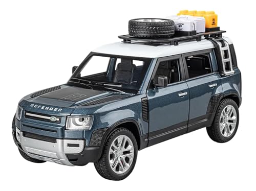 Image of Die-Cast Zinc Alloy 1:24 Scale Defender Camping【Large】 with 6 Openable Doors,Lights & Music. (Blue)