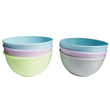 PUTHAK Multipurpose Plastic BPA Free Mixing Bowl Set - Pack of 6 (Small)