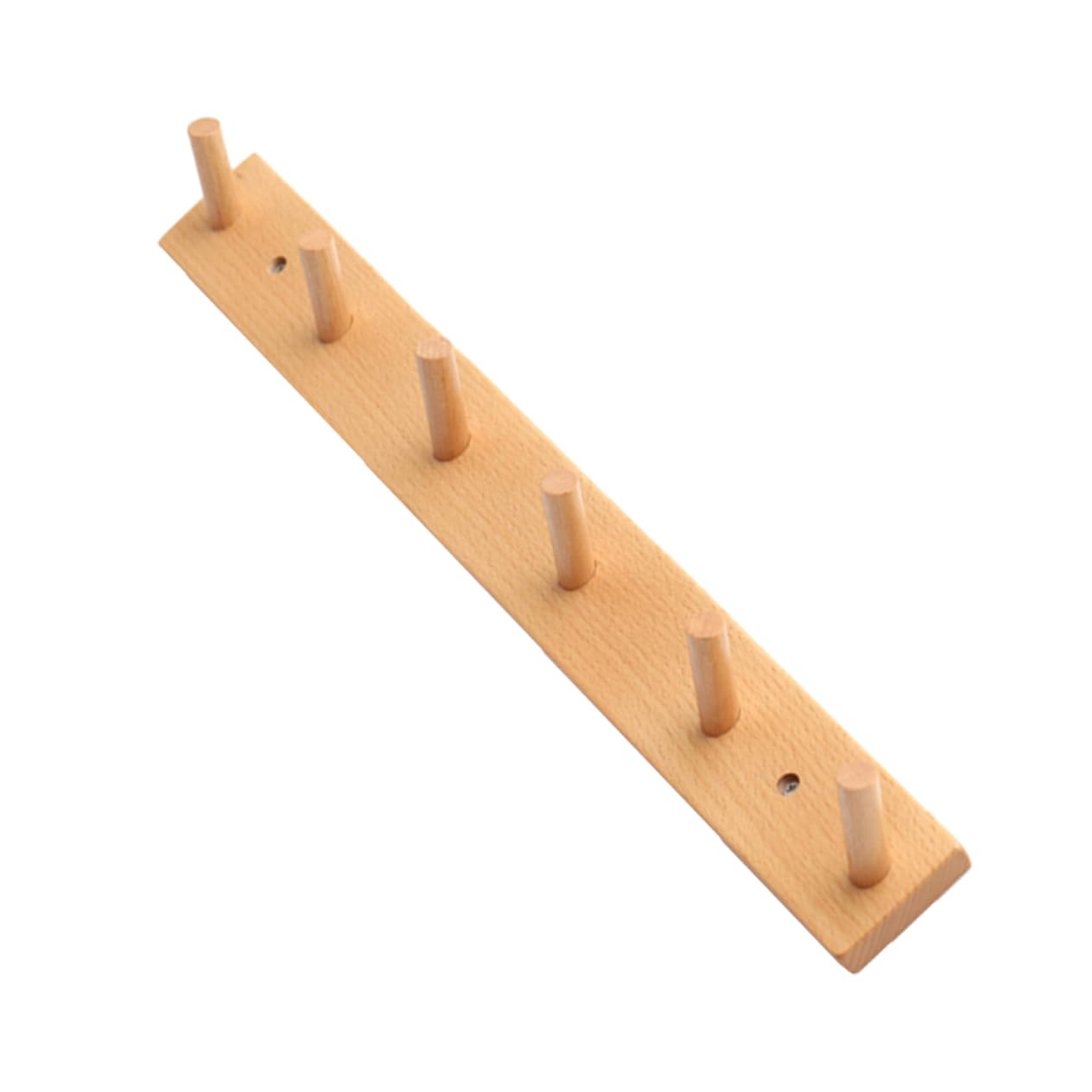 Perchero de Pared de Madera con Ganchos Adhesivos sin Taladro Diseño Simple y Elegante para Organización y Decoración del Hogar