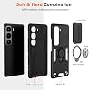 Compatible con Funda para Infinix Hot 60 Pro+ 4G, Funda Protectora para Infinix Hot 60 Pro Plus 4G X6886 con Tapa Deslizante para Cámara Integrada + Anillo para Dedo, Negra 4