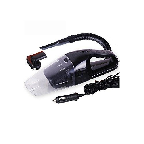Genovation Aspirador Portátil para Automóviles, Encendedor de Cigarrillos, Respiradero, Lanzamiento y Extralungo Hueco de 5m, 12V / 120W, Negro
