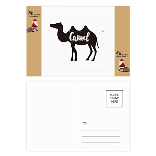 Cartes postales de remerciement Père Noël lot de 20 design camel et noir