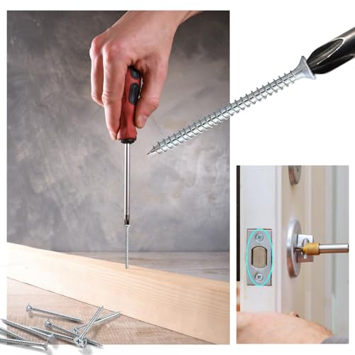 VooGenzek 60 PCS M3.5 * 50 mm Coarse Thread Point Drywall Screws, Phillips Countersunk, Plasterboard Wood Screws, Silver - Image 4