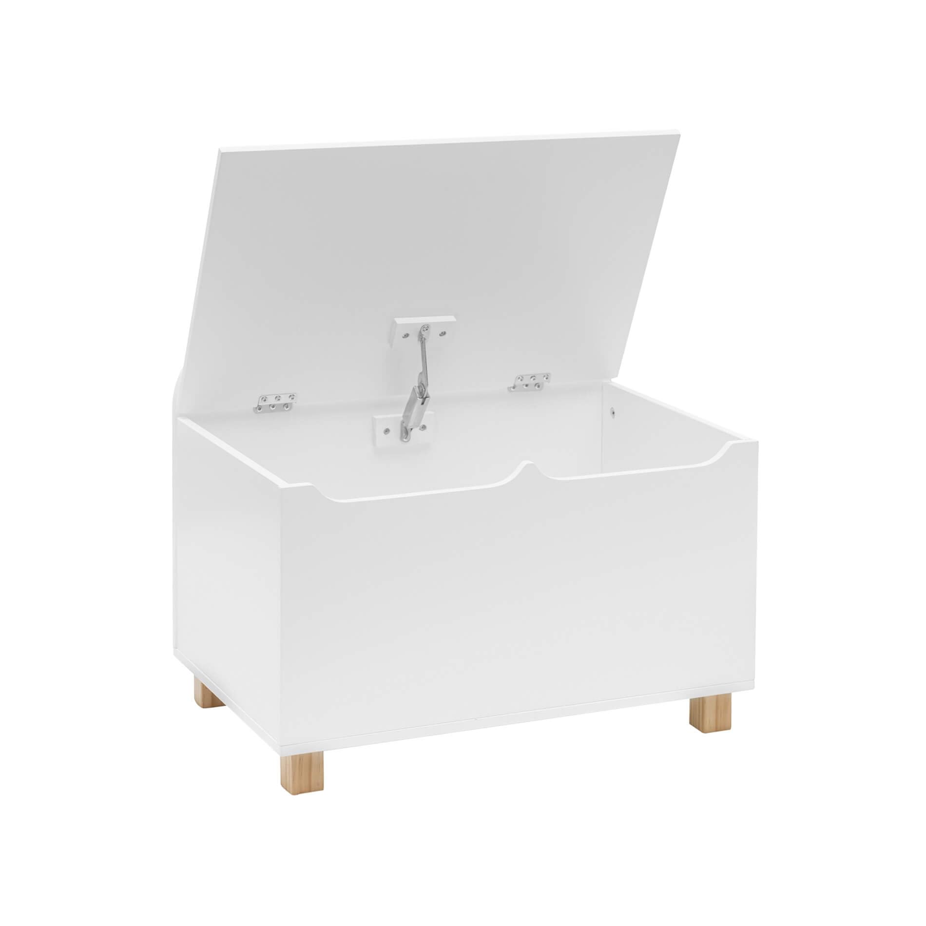 Rebecca Mobili Baule Portagiochi, Cassapanca Per Bambini, Bianco, MDF Pino, Con Coperchio Schienale, Per Cameretta - Misure HxLxP: 55 x 60 x 40 cm - Art. RE6844