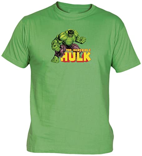 Camisetas EGB Camiseta Adulto/Niño Increible Hulk ochenteras 80´s Retro Comic Tallas Especiales (XL, Verde)