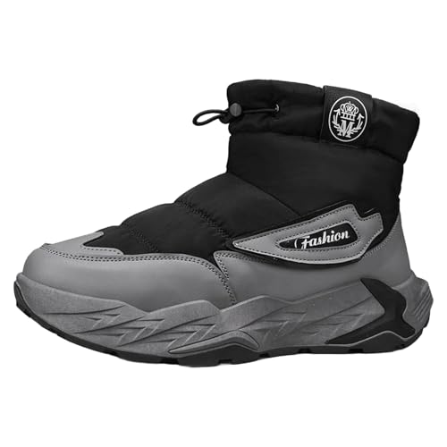 Generisch Botas de nieve para hombre resistentes al agua: botas de Wiinter, botines cálidos, antideslizantes, botas de trabajo, ligeras, cómodas, botas de senderismo, clásicas para exteriores, gris