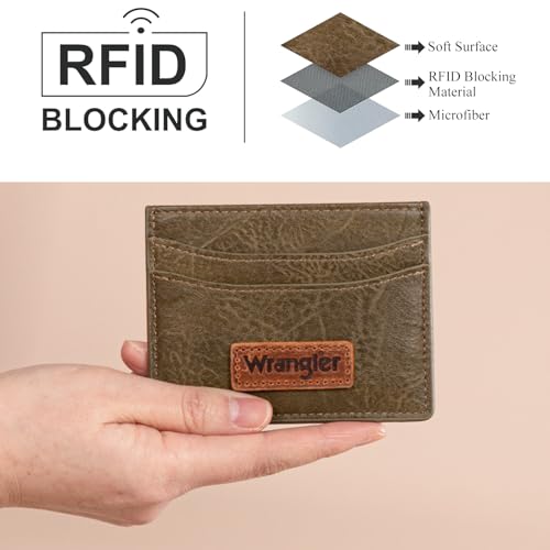 Image of Montana West X Wrangler Card Holder Wallet Minimalist Small Credit Card Wallet Rfid Blocking Ultra Slim ID Card Holder for Women