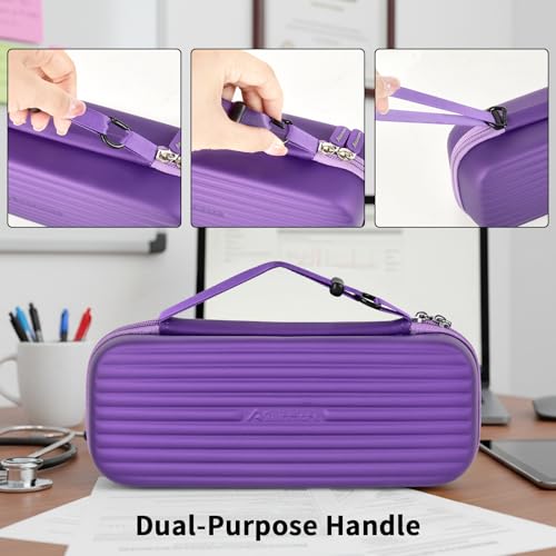 Image of Stethoscope Case Compatible with 3M Littmann Classic III /for MDF Instruments /for Paramed /for FriCARE Monitoring Stethoscope, Extra Room for Doctor & Nurse Accessories-Purple