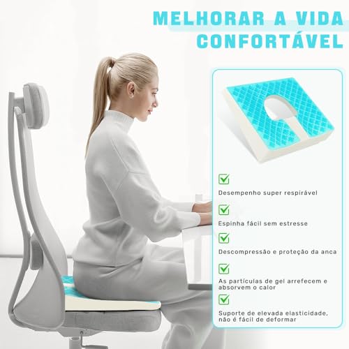 Almofada Coccix, Almofada Hemorroida, Almofada Cadeira Escritorio, Almofada Gel, Almofada de Assento