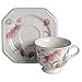 Mikasa Silk Flowers Footed Cup & Saucer Set