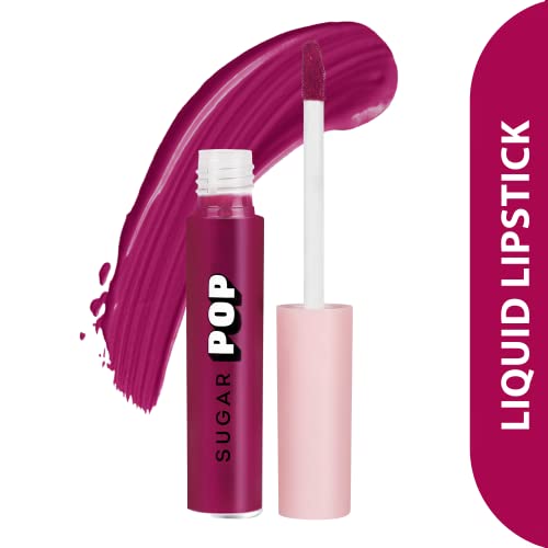 Image of SUGAR POP Liquid Lipstick - 03 Fuchsia (Fuchsia Pink) - 2.5 ml - Velvet Matte Texture, Non-drying Formula, Transfer Proof, Long Lasting, Rich Hydrating Pigment | All Day Wear Lipstick for Women