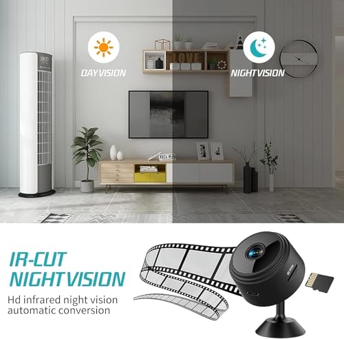 Image of securinnov 720P-1080P Mini Wi-Fi Full HD Wireless Magnet Camera Motion Camera Audio and Video Live with Wireless Recorded Magnet Cam with Light Vision and Motion Amert