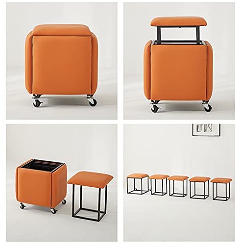 Taburetes rodantes para mesa de café compactos de 36x36 cm para optimizar espacio 4