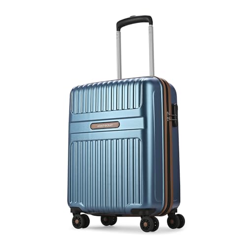 Aristocrat Atlas Cabin Trolley Bag 55cm | Small | Hard Luggage | Smooth 8-Wheel Suitcase | Secure...