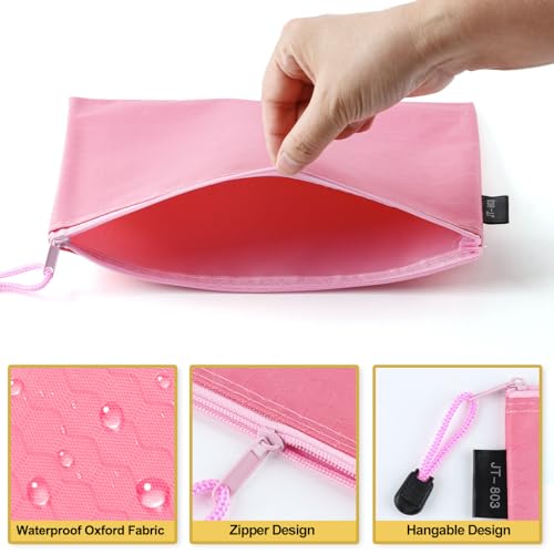 8 Stück Geldtaschen A5 (24 x 18 cm) – Wasserdichte Banktasche mit Reißverschluss, Dokumententasche Schwarz für Haushalt, Business, Schule (Mehrfarbig)