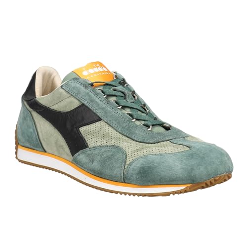 Diadora Mens Equipe Suede Sw Perforated Lace Up Sneakers Shoes Casual - Green2