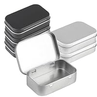 Lyxhag Small tins,Rectangular Tins Metal Container Empty Hinged Portable Storage Box,Organizer Containers with Lid for Candy coin Key Earrings