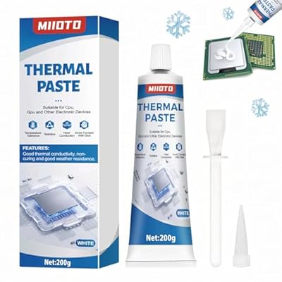 Miioto 200g Thermal Paste, Pasta Termica PC, Pasta Termica Procesador, Resistencia a Altas Temperaturas, Adecuado para Refrigerador para Acampar, Productos Electrónicos, Refrigeración de CPU - Blanco | Ya disponible en tu tienda friki favorita! En mundofriki.es!