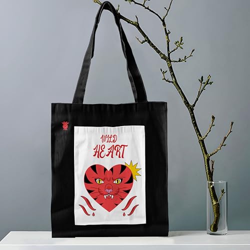 Image of ZORI Black Tote Bag With Pocket Printed Designed Canvas Tote Bags For Women large capacity,Tote bag For Shopping, College, Travel, More Canvas Handbag For Unisex Bag
