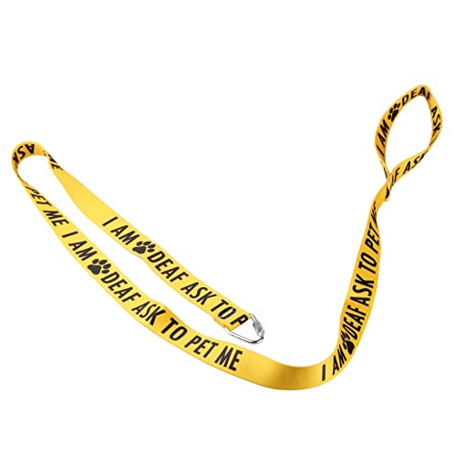 LEVLO Funny Dog Leash Sleeve I Am Deaf Ask To Pet Me - Yellow, 59 Inches, I Am Deaf Ask To Pet Me-YE - Image 4