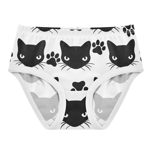 Black Cat Paw Prints Panties Little Girl Toddler Girls Underwear Cotton Aesthetic Kids Briefs Undies 2t
