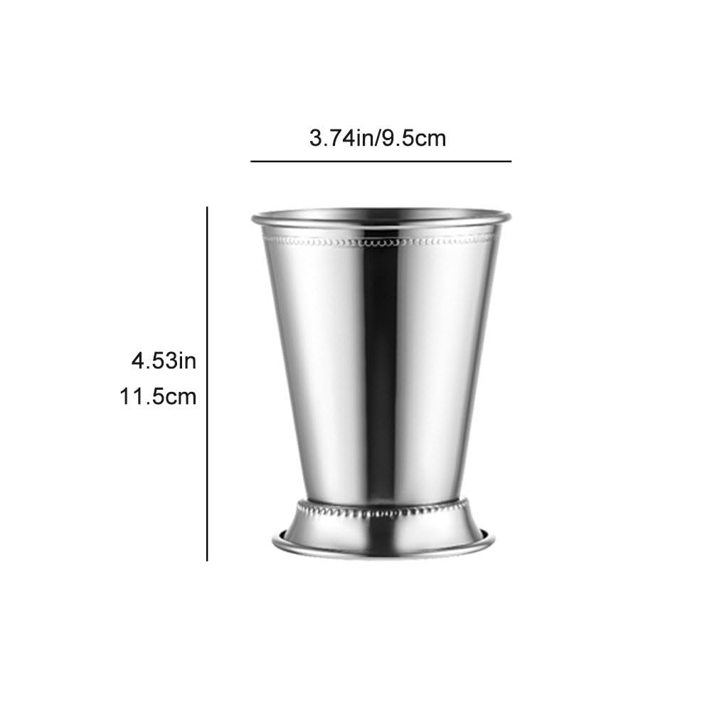 Gobelets Mint Julep, Verres Classiques en Acier Inoxydable pour Bar De Fête, Restaurant À Domicile, Verres À Cocktail en Métal pour Bière, Jus De Boisson, Argent