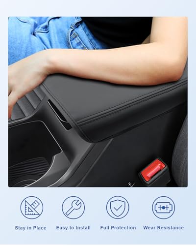 Image of CDEFG for 2025 2026 Kia K4 Center Console Cover, for 2025 2026 Kia K4 Accessories Armrest Cover, 2025 2026 Kia K4 Middle Console Pad Arm Rest Cushion Leather Cover