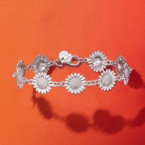 Ross-Simons Italian Sterling Silver Sunflower Bracelet3