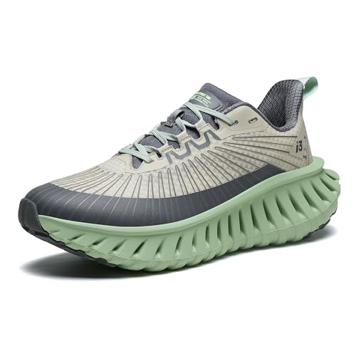 DIPAIYING Chunky Fashion Walking Shoes for Women & Men Breathable Casual Sneakers Lightweight Gym Workout Tennis Shoes Green Size 10