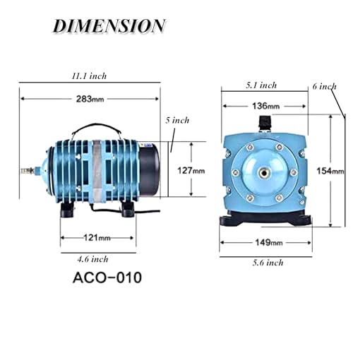 Image of Jainsons Pet Products Air Pump for Aquarium Fish Tank, Fish Farming Biofloc, Hydroponic Air Pump Fis