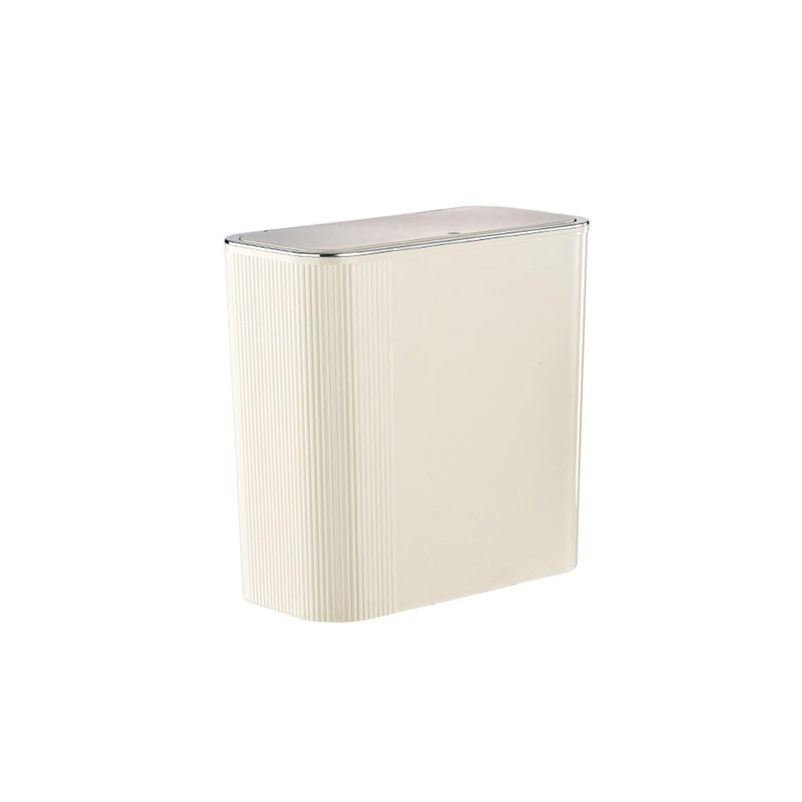 V2t9R4m7 Waste Bin Push-Top Lid Trash Can – Garbage Bin Soft-Close Spring for Kitchen Bathroom Home Office Trash Can(White)
