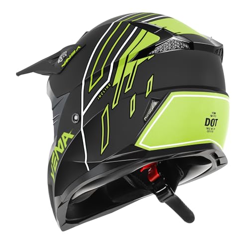 Image of YEMA Adults Dirt Bike Helmets, Ventilated Motocross ATV Dirtbike Offroad BMX MX Helmets, DOT Approved Motorcycle Helmets, YM-915, Black