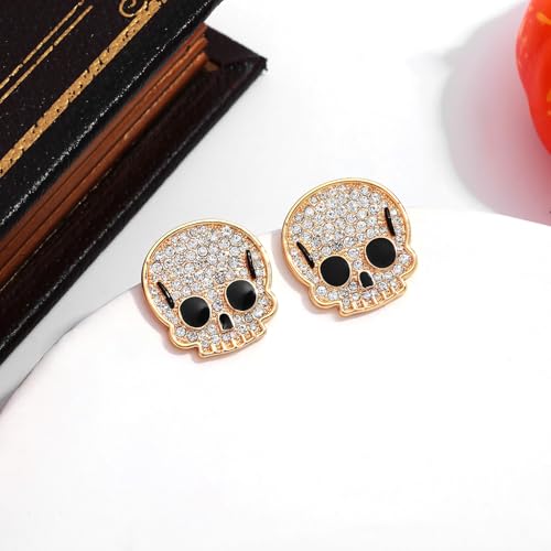 WOWORAMA Halloween Earrings Cute Pumpkin Earrings for Women Fun Crystal Pumpkin Stud Earrings Funny Smiling Face Pumpkin Drop Earrings Halloween Earrings Jewelry