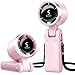 Morelax Ventilatore Portatile a Mano, Raffreddamento Turbo 10m/s, 5 Velocità con Display a LED, 4000 mAh, Ventilatore Pieghevoleda Scrivania/Collo/Tasca per Viaggi, Trucco, All'aperto, Rosa immagine