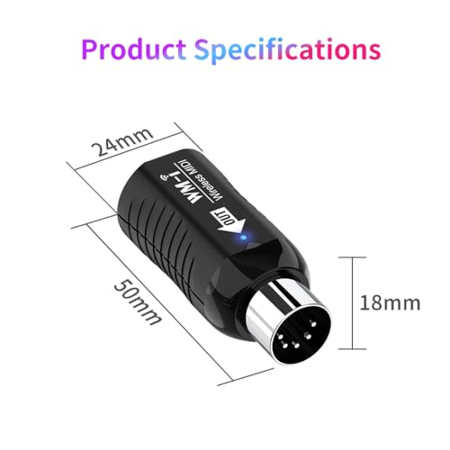 Transmisor y receptor inalámbrico de guitarra 2.4GHz, adaptador MIDI inalámbrico de baja latencia, transmisor de audio para instrumentos de viento y guitarra miniatura 3