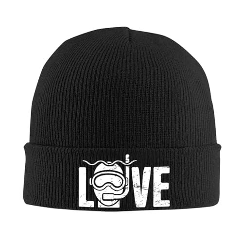 RYMHSKYBC - RYMHSKYBC Custom Love Scuba Diving Bonnet Hat Hip Hop Knit Hats Men Women Unisex Adult Winter Warm Skullies Beanies Caps