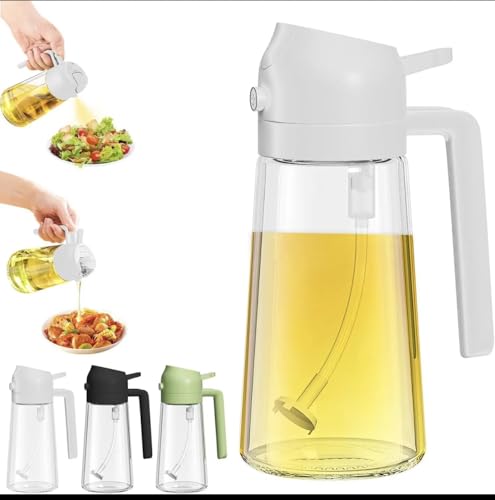 Laibis Collection 2 in 1 oil Dispenser including Oiling Brush, Food Tong & Cleaning Brush, 2 in 1 Olive Oil Dispenser and Oil Sprayer - Oil Sprayer for Cooking, Kitchen, Salad, Barbecue Black
