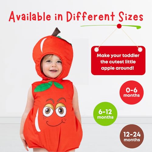 Disfraz de manzana para bebés 0-6 meses miniatura 3