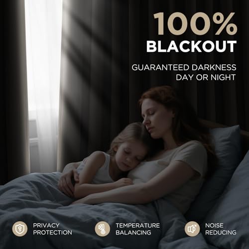 Image of Joydeco Cream 100% Blackout Curtains 84 Inch Length 2 Panels Set, Black Out Curtain for Bedroom Living Room, Heavy Luxury Thermal Insulated Velvet Curtains Rod Pocket Back Tab, 52W x 84L