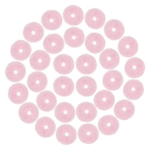 Jiebor 32Pcs Pink Faux Fur Hair Scrunchies Hair Ties Cute Pom Hair Accessories Fuzzy Hair Band Wristband For Women Girls Valentine’s Day Decorations #TOP13