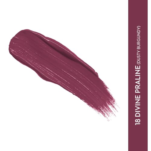 Image of SUGAR Cosmetics - Smudge Me Not - Liquid Lipstick - 18 Divine Praline (Dusty Burgundy) - 4.5 ml - Ultra Matte Liquid Lipstick, Transferproof and Waterproof, Lasts Up to 12 hours