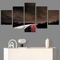 SIGNWIN 5 Panel Canvas Wall Art Light Exposure for Home Decorations Ready to Hang - 60